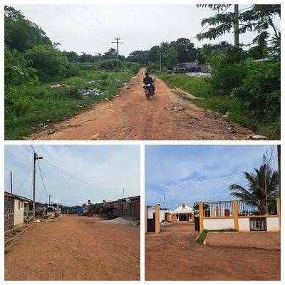 Collage of images from the African village of Taï